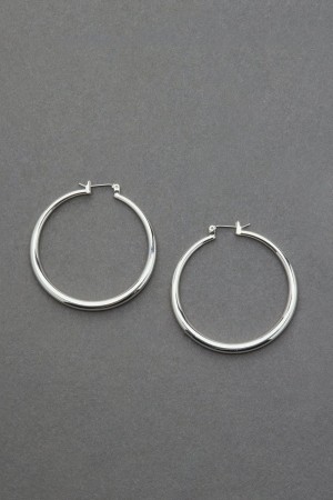 Lucky Brand Hoop Women's Earrings Silver | South Africa-GCH508234