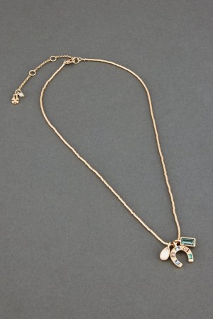 Lucky Brand Horseshoe Charm Pendant Women's Necklace Gold | South Africa-EVJ319450