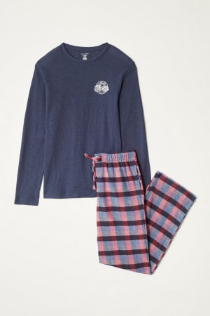 Lucky Brand L/S Thermal Crew & Flannel Giftset Men's Sleepwear Multicolor | South Africa-NIY635742