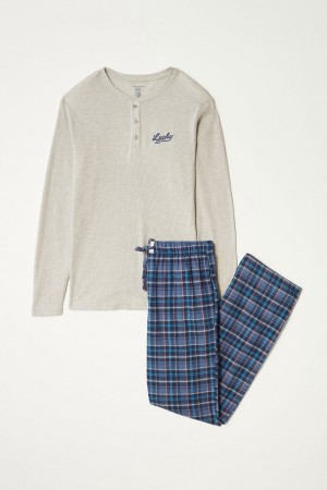 Lucky Brand L/S Thermal & Flannel Giftset Men's Sleepwear Multicolor | South Africa-QYD453120