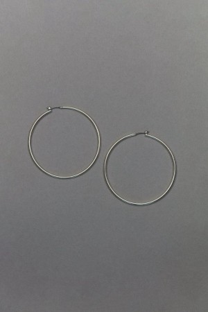 Lucky Brand Large Skinny Hoop Women's Earrings Silver | South Africa-CWZ748205