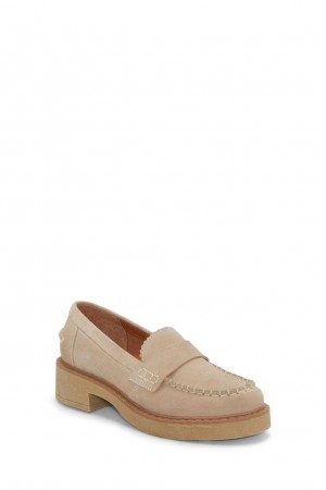 Lucky Brand Larissah Suede Women's Loafers Light Beige | South Africa-VKQ237598