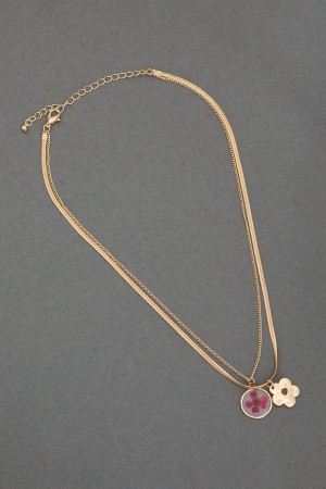 Lucky Brand Layer Flower Women's Necklace Gold | South Africa-HOR815270