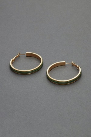 Lucky Brand Leather Hoop Women's Earrings Gold | South Africa-TXZ851679