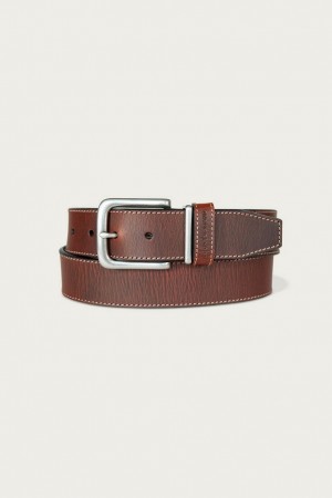 Lucky Brand Leather Jean With Metal And Leather Keeper Men's Belts Brown | South Africa-LIM472165