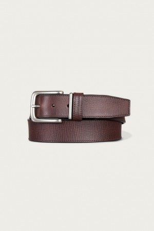 Lucky Brand Leather Jean With Metal And Leather Keeper Men's Belts Dark Brown | South Africa-FBQ813027