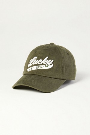 Lucky Brand Lucky 1990 Embroidered Dad Men's Hat Olive | South Africa-FPR105624