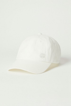 Lucky Brand Lucky Clover Embroidered Baseball Women's Hat White | South Africa-AVC613952