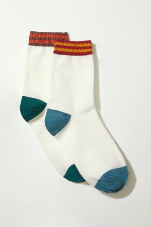 Lucky Brand Lucky Varsity Crew 2 Pk Women's Socks White Multicolor | South Africa-NZP620751