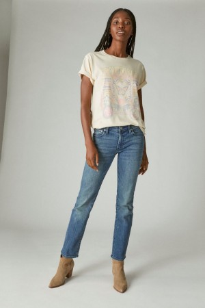 Lucky Brand Mid Rise Sweet Straight Women's Jeans Blue | South Africa-WEH809673