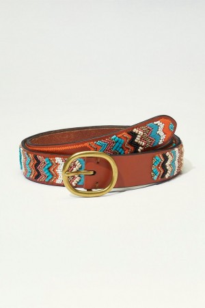 Lucky Brand Multi Beaded Zig Zag Women's Belts Multicolor | South Africa-FGT809741