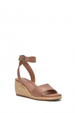 Lucky Brand Nalmo Espadrille Women's Wedge Sandals Dark Beige | South Africa-FYZ284106