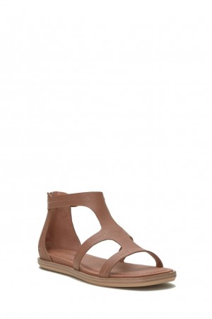 Lucky Brand Nayda Ankle Strap Women's Sandals Dark Beige | South Africa-GJV824596