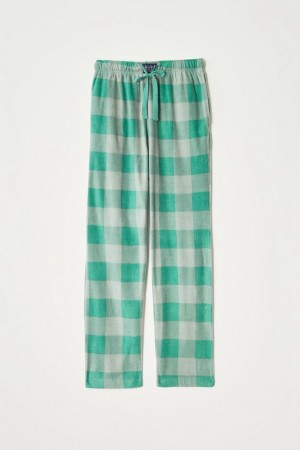 Lucky Brand Plaid Fleece Sleep Men's Pants Green | South Africa-YHJ021697