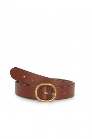 Lucky Brand Pull Through Leather Women's Belts Brown | South Africa-LTS269157