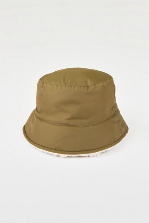 Lucky Brand Reversible Nylon/Teddy Bucket Men's Hat Dark Green | South Africa-HBV329451