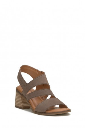 Lucky Brand Rhodette Heel Women's Sandals Light Brown | South Africa-ASW715429