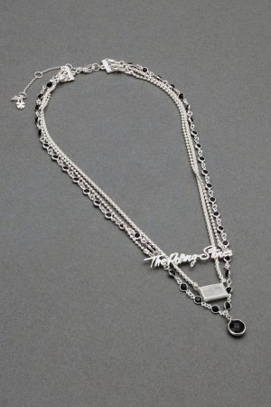 Lucky Brand Rolling Stones Layer Women's Necklace Silver | South Africa-YLI819207