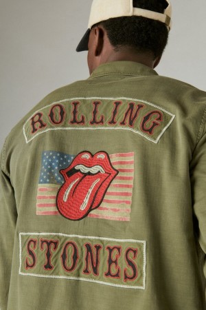 Lucky Brand Rolling Stones Over Women's Shirts Green | South Africa-ZXJ519740