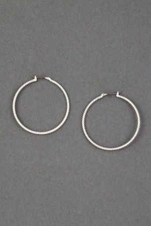 Lucky Brand Rope Hoop Women's Earrings Silver | South Africa-TSM839175