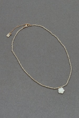 Lucky Brand Rose Bead Collar Women's Necklace Gold | South Africa-NQC974825