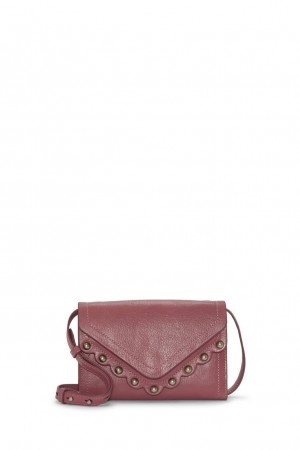 Lucky Brand Ruth Scalloped Women's Crossbody Bag Dark Pink | South Africa-OLU832014