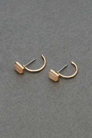 Lucky Brand Semi Stone Women's Earrings Gold | South Africa-BXJ567180