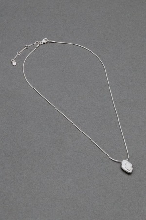 Lucky Brand Semi Stone Women's Necklace Silver | South Africa-LJR087562