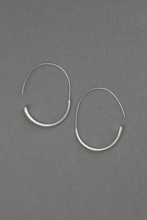 Lucky Brand Silver Modern Hoop Women's Earrings Silver | South Africa-DVU486713