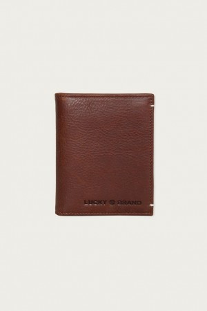 Lucky Brand Smooth Leather L-fold Men's Wallet Dark Brown | South Africa-PTD135486