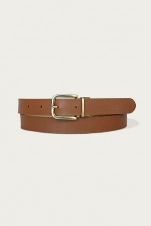 Lucky Brand Smooth Leather Reversible Women's Belts Dark Brown | South Africa-PFI305817