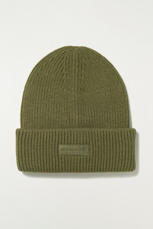 Lucky Brand Solid Knit Men's Beanie Camo Green | South Africa-XDH892530