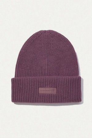 Lucky Brand Solid Knit Men's Beanie Purple | South Africa-GHX916245