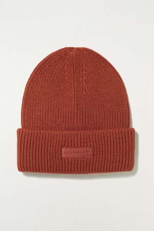 Lucky Brand Solid Knit Men's Beanie Red Brown | South Africa-PNC216483