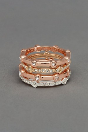 Lucky Brand Stack Women's Ring Rose Gold | South Africa-POT290173