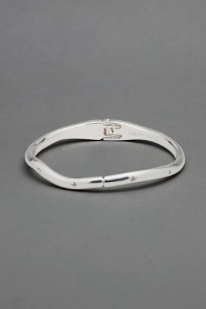 Lucky Brand Star Bangle Women's Bracelet Silver | South Africa-XKQ290745