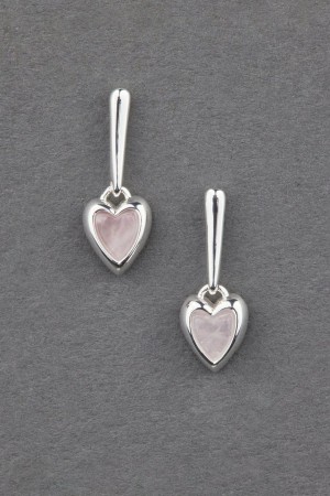 Lucky Brand Sterling Rose Quartz Drop Women's Earrings Silver | South Africa-RIK183096