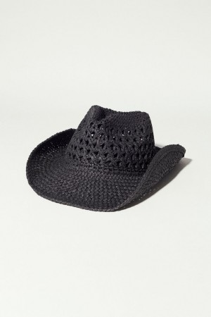 Lucky Brand Straw Cowboy Women's Hat Black | South Africa-OHF243819