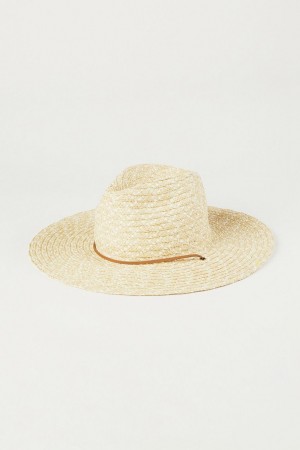 Lucky Brand Straw Ranger Chin Strap Women's Hat Beige | South Africa-PFW189065