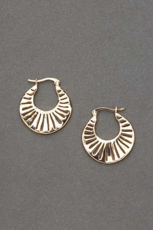 Lucky Brand Sunray Hoop Women's Earrings Gold | South Africa-GMU867034