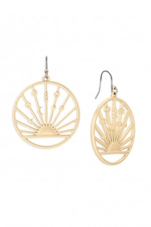 Lucky Brand Sunray Statement Drop Women's Earrings Gold | South Africa-MZY235807