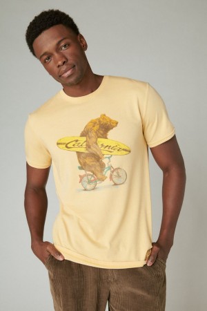 Lucky Brand Surf Bear Men's T-Shirts Orange | South Africa-MHJ514308