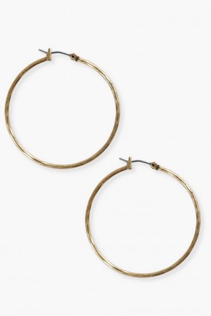 Lucky Brand Thin Gold Hoop Women's Earrings Gold | South Africa-YHX802567