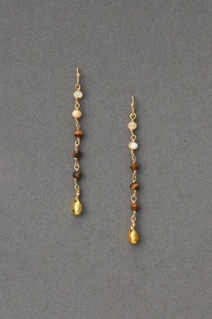 Lucky Brand Tigers Eye Linear Drop Women's Earrings Gold | South Africa-JIM720491