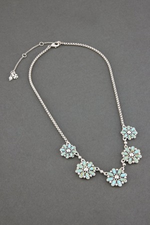 Lucky Brand Turquoise Set Stone Collar Women's Necklace Silver | South Africa-MCK457061