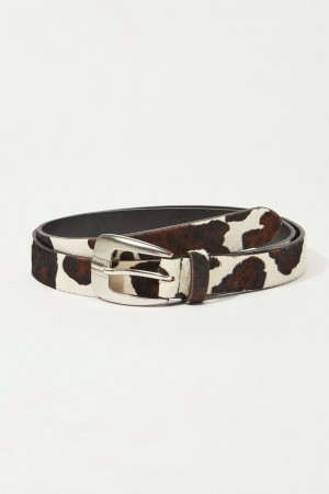 Lucky Brand Western Cow Print Women's Belts Black / White | South Africa-CNL607892