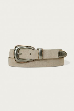 Lucky Brand Western Suede Women's Belts Beige | South Africa-OSX521734