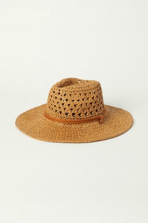 Lucky Brand Woven Cowboy With Strap Women's Hat Brown | South Africa-MXS079638