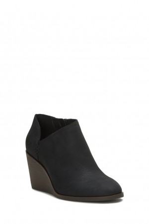 Lucky Brand Zemlin Wedge Women's Bootie Black | South Africa-BRH831450