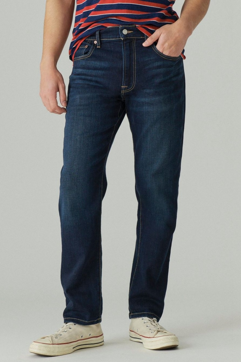 Lucky Brand 223 Straight Coolmax Stretch Men's Jeans Dark Blue | South Africa-LNG764589